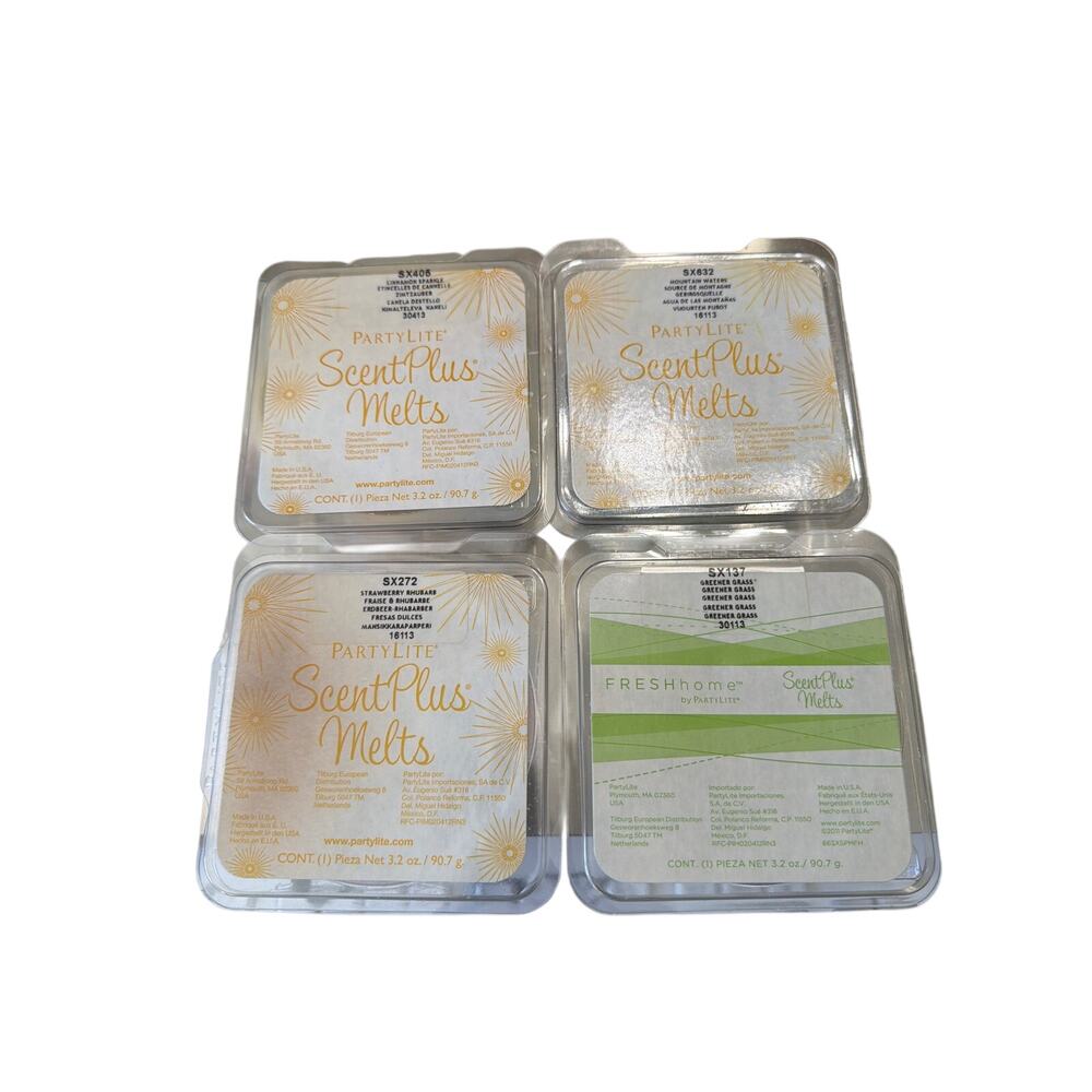 Partylite Scent Plus Melts 4 packs Greener Grass Stawberry cinnamon